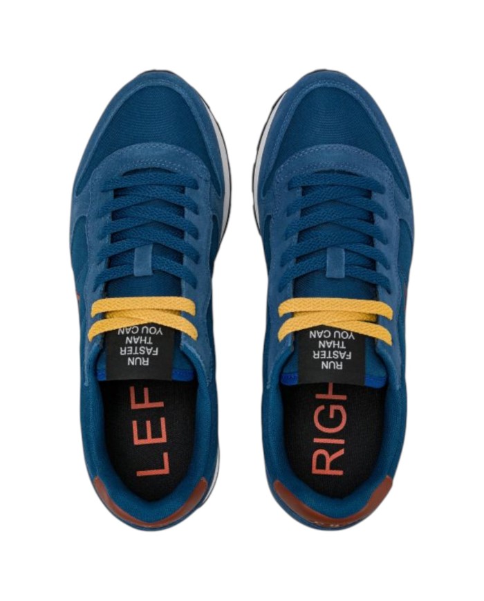 Scarpe Uomo Sun 68 Tom Solid Nylon Suede Blue Petrolio