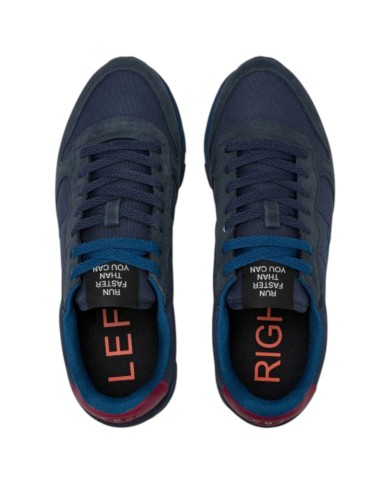 Scarpe Uomo Sun 68 Tom Solid Nylon Suede Navy Blue Bordeaux