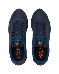 Scarpe Uomo Sun 68 Tom Solid Nylon Suede Navy Blue Bordeaux