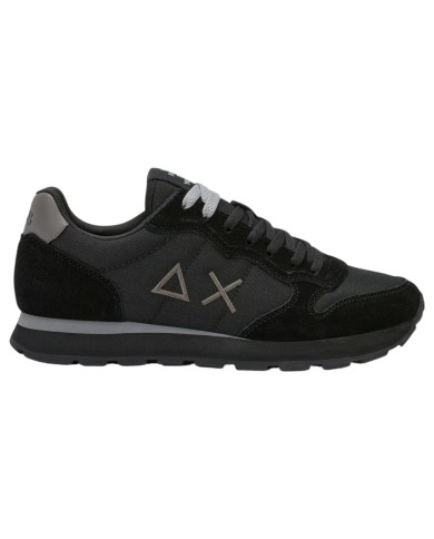 Scarpe Uomo Sun 68 Tom Solid Nylon Suede Nero Grigio Scuro