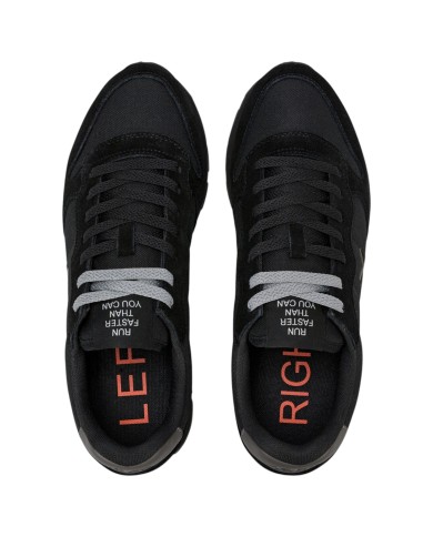 Scarpe Uomo Sun 68 Tom Solid Nylon Suede Nero Grigio Scuro