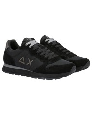 Scarpe Uomo Sun 68 Tom Solid Nylon Suede Nero Grigio Scuro