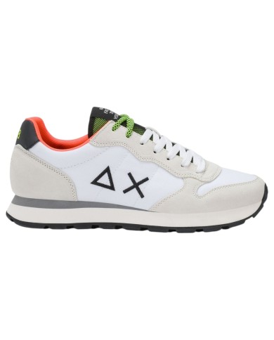 Scarpe Uomo Sun 68 Tom Fluo Nylon Suede Bianco
