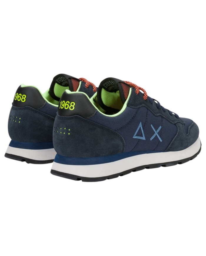 Scarpe Uomo Sun 68 Tom Fluo Nylon Suede Navy Blue