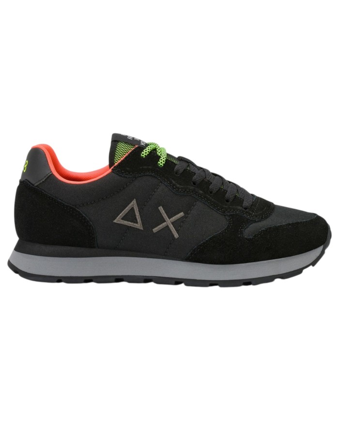 Scarpe Uomo Sun 68 Tom Fluo Nylon Suede Nero