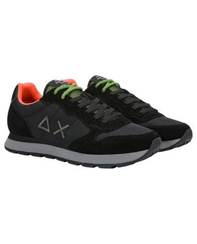 Scarpe Uomo Sun 68 Tom Fluo Nylon Suede Nero