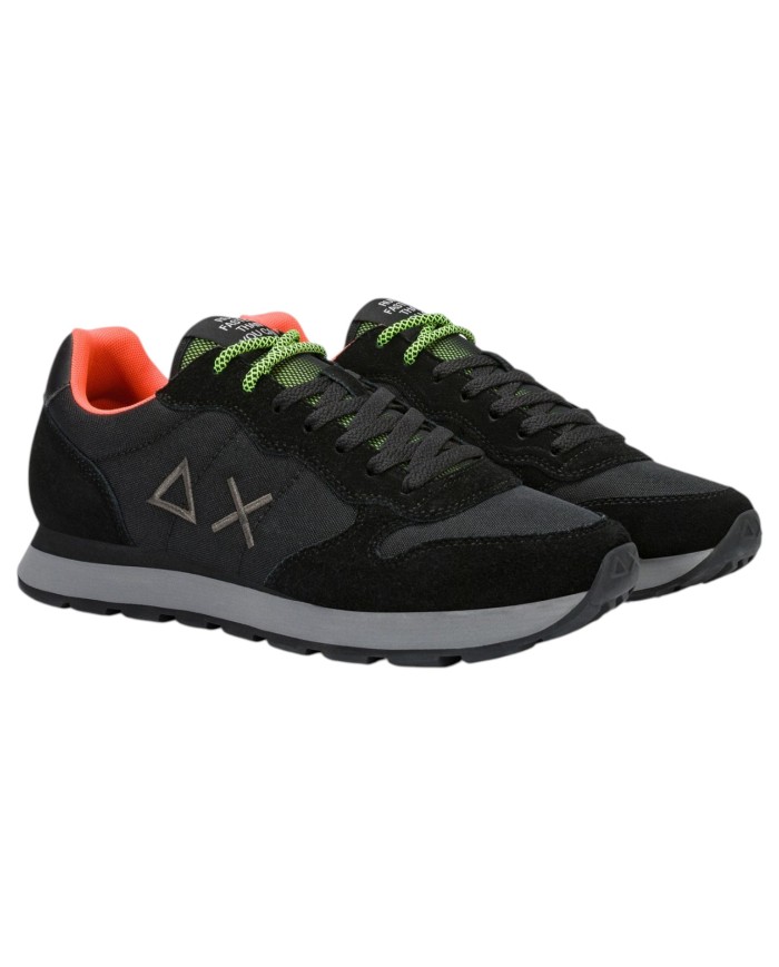 Scarpe Uomo Sun 68 Tom Fluo Nylon Suede Nero
