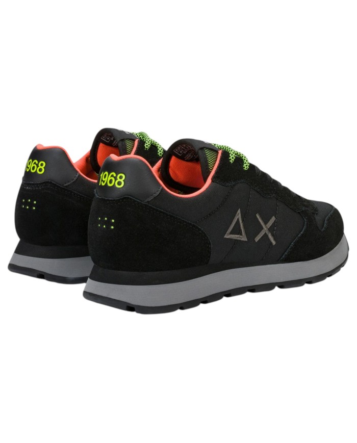Scarpe Uomo Sun 68 Tom Fluo Nylon Suede Nero