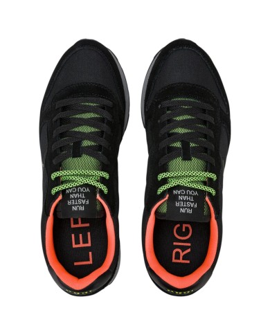 Scarpe Uomo Sun 68 Tom Fluo Nylon Suede Nero
