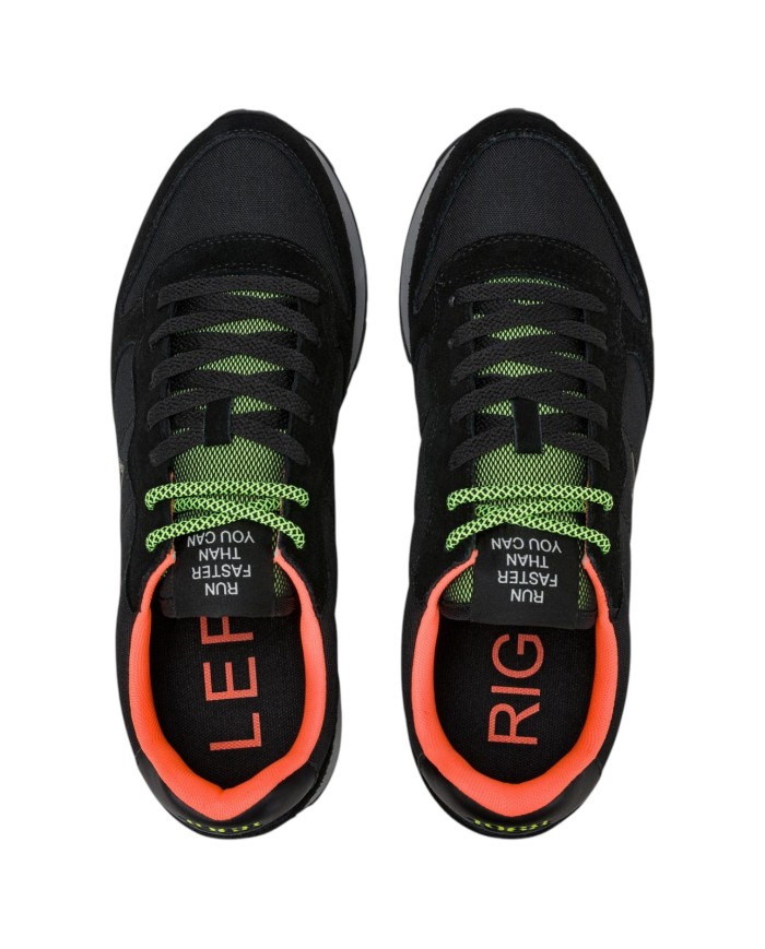 Scarpe Uomo Sun 68 Tom Fluo Nylon Suede Nero