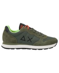 Scarpe Uomo Sun 68 Tom Fluo Nylon Suede Militare Scuro