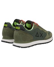 Scarpe Uomo Sun 68 Tom Fluo Nylon Suede Militare Scuro