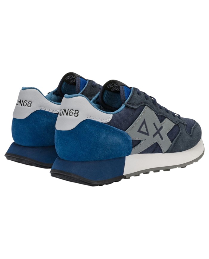 Scarpe Uomo Sun 68 Jaki 2.0 Solid Mesh Suede Leather Navy Blue