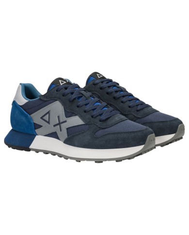 Scarpe Uomo Sun 68 Jaki 2.0 Solid Mesh Suede Leather Navy Blue
