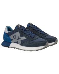 Scarpe Uomo Sun 68 Jaki 2.0 Solid Mesh Suede Leather Navy Blue