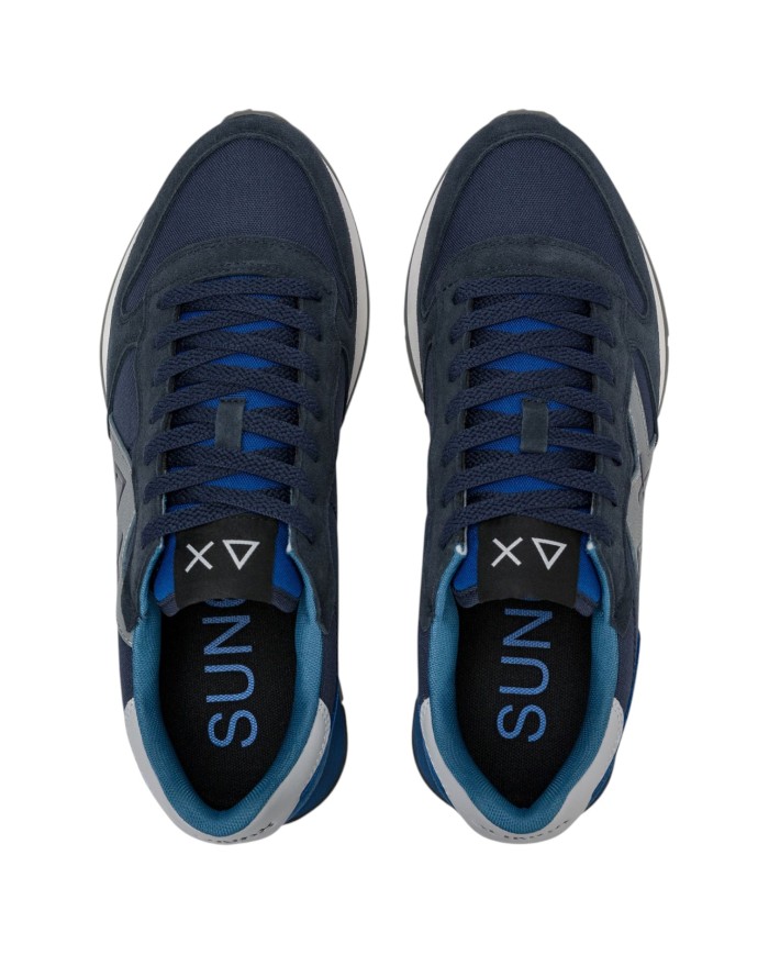 Scarpe Uomo Sun 68 Jaki 2.0 Solid Mesh Suede Leather Navy Blue