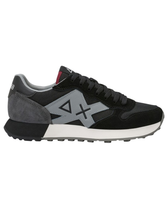 Scarpe Uomo Sun 68 Jaki 2.0 Solid Mesh Suede Leather Nero