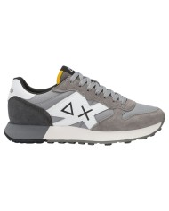 Scarpe Uomo Sun 68 Jaki 2.0 Solid Mesh Suede Leather Grigio Medio