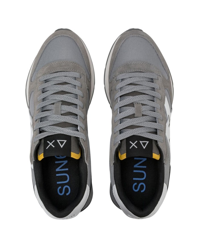 Scarpe Uomo Sun 68 Jaki 2.0 Solid Mesh Suede Leather Grigio Medio