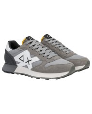 Scarpe Uomo Sun 68 Jaki 2.0 Solid Mesh Suede Leather Grigio Medio