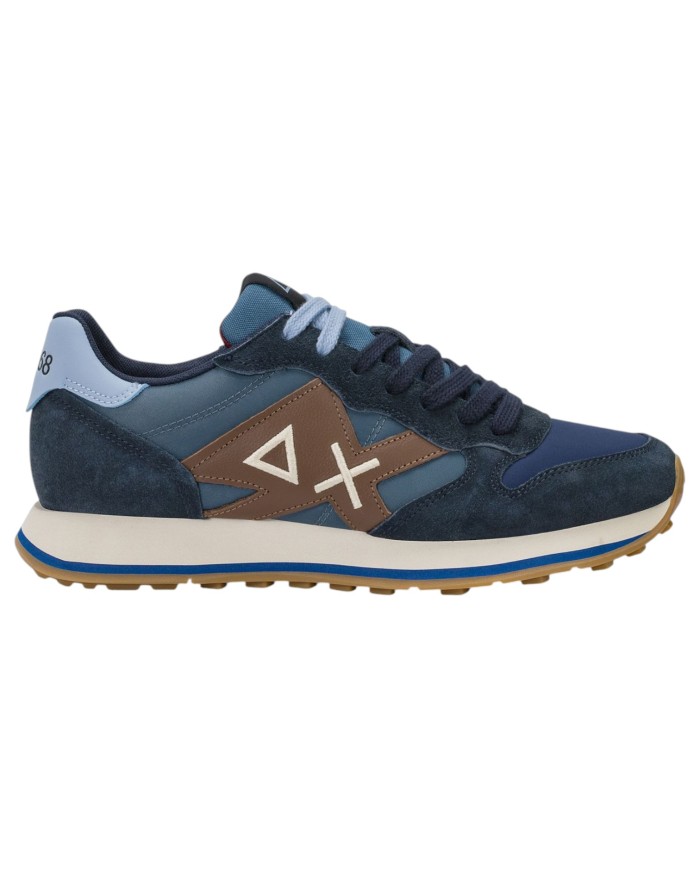 Scarpe Uomo Sun 68 Jaki 2.0 Bicolor Mesh Suede Leather Navy Blue