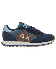 Scarpe Uomo Sun 68 Jaki 2.0 Bicolor Mesh Suede Leather Navy Blue
