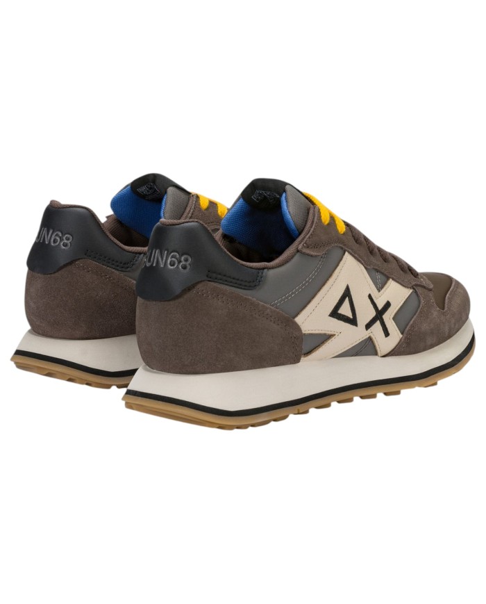 Scarpe Uomo Sun 68 Jaki 2.0 Bicolor Mesh Suede Leather Marrone
