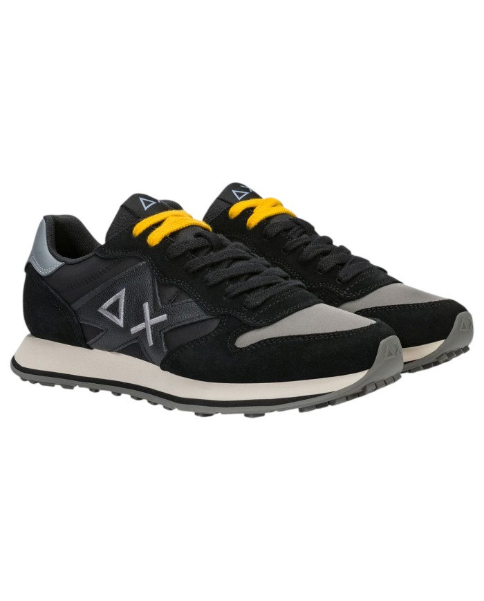 Scarpe Uomo Sun 68 Jaki 2.0 Bicolor Mesh Suede Leather Nero