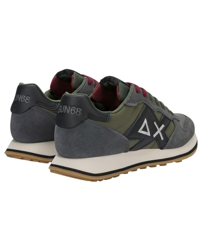 Scarpe Uomo Sun 68 Jaki 2.0 Bicolor Mesh Suede Leather Grigio Scuro