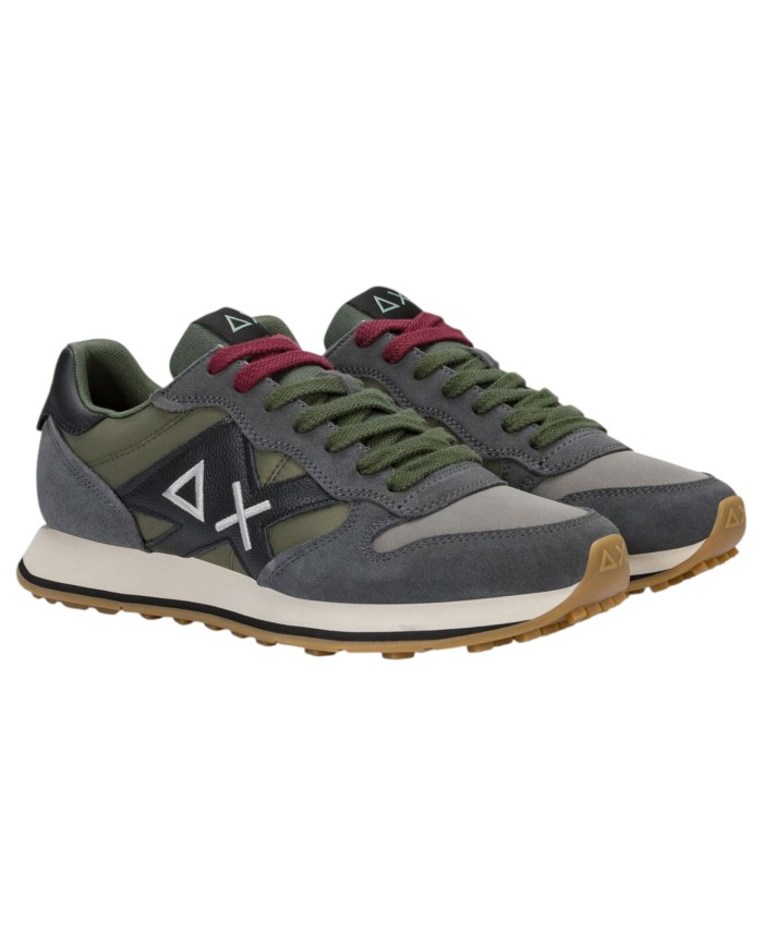 Scarpe Uomo Sun 68 Jaki 2.0 Bicolor Mesh Suede Leather Grigio Scuro