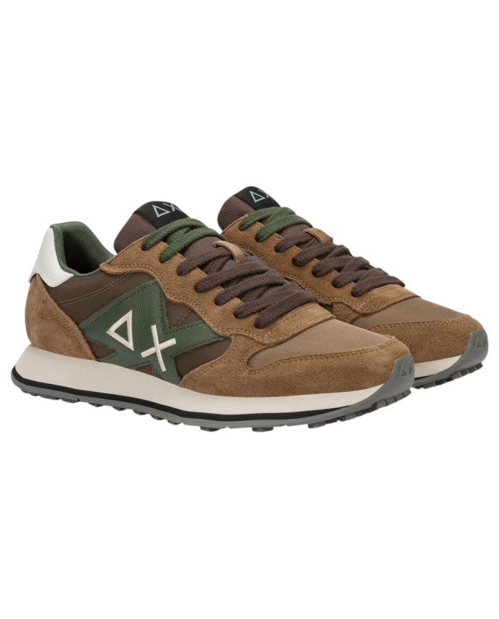 Scarpe Uomo Sun 68 Jaki 2.0 Bicolor Mesh Suede Leather Volpe Brown