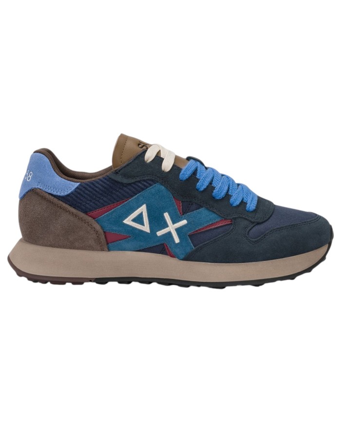 Scarpe Uomo Sun 68 Jaki Winter Mesh Suede Leather Navy Blue