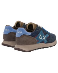 Scarpe Uomo Sun 68 Jaki Winter Mesh Suede Leather Navy Blue