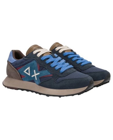Scarpe Uomo Sun 68 Jaki Winter Mesh Suede Leather Navy Blue