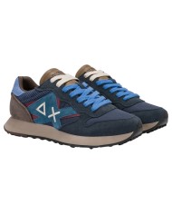 Scarpe Uomo Sun 68 Jaki Winter Mesh Suede Leather Navy Blue