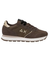 Scarpe Donna Sun 68 Ally Silver Gold Mesh Suede Marrone