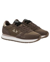 Scarpe Donna Sun 68 Ally Silver Gold Mesh Suede Marrone