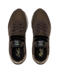 Scarpe Donna Sun 68 Ally Silver Gold Mesh Suede Marrone
