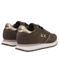 Scarpe Donna Sun 68 Ally Silver Gold Mesh Suede Marrone