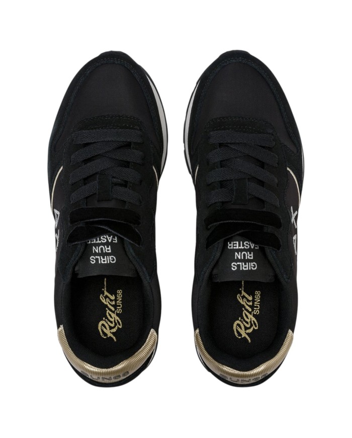Scarpe Donna Sun 68 Ally Silver Gold Mesh Suede Nero