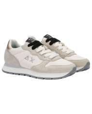 Scarpe Donna Sun 68 Ally Silver Gold Mesh Suede Bianco Panna