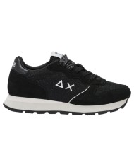 Scarpe Donna Sun 68 Ally Glitter Textile Mesh Suede Nero