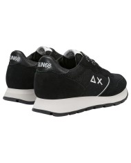 Scarpe Donna Sun 68 Ally Glitter Textile Mesh Suede Nero