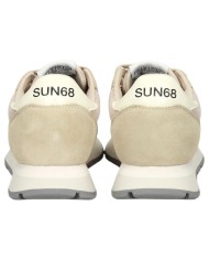 Scarpe Donna Sun 68 Ally Glitter Textile Mesh Suede Beige