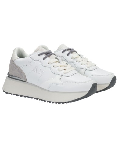 Scarpe Donna Sun 68 Big Ally Leather Suede Bianco