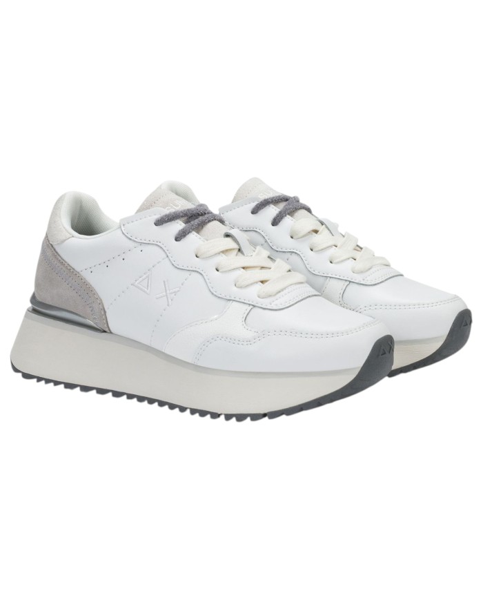Scarpe Donna Sun 68 Big Ally Leather Suede Bianco