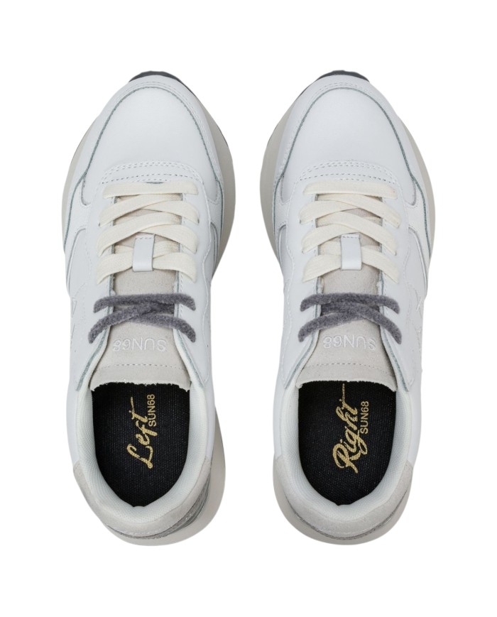 Scarpe Donna Sun 68 Big Ally Leather Suede Bianco