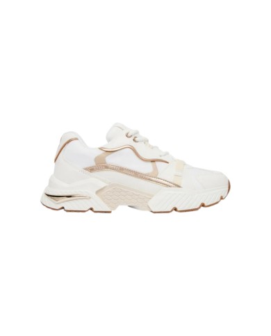 Sneakers Donna Guess Carrli 6 G Logo Mesh Leather White Gold