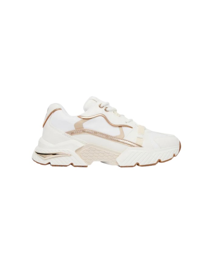 Sneakers Donna Guess Carrli 6 G Logo Mesh Leather White Gold