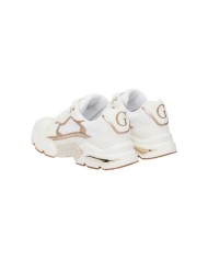 Sneakers Donna Guess Carrli 6 G Logo Mesh Leather White Gold